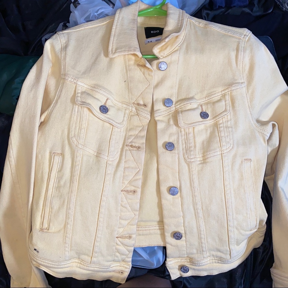 Pastel yellow denim jacket